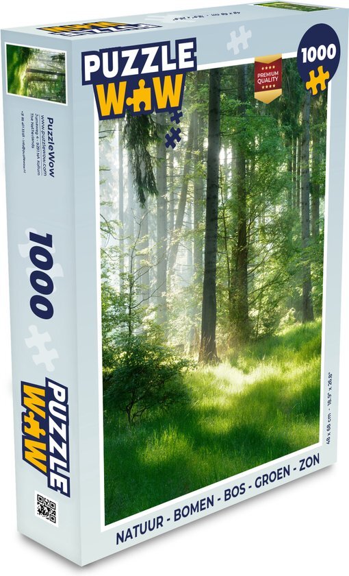 MuchoWow Puzzel Natuur - Bomen - Bos - Groen - Zon - Gras - Planten - Legpuzzel - Puzzel 1000 stukjes volwassenen - Sinterklaas cadeautjes - Sinterklaas voor grote kinderen