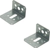 Merkloos / Sans marque A.S.F. Fischer Bv Hoek anker - 8x - 4 x 6 cm - staal verzinkt - slobgat 3 x 1 cm - hoekijzers voor balkverbinding / houtverbinding - hoekverbinders / versterkingshoeken