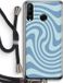 Case Company® - Huawei P30 Lite Case with Cord - Swirl Blue - Back Cover