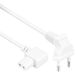 Allteq C7 apparaatsnoer - Haakse C7 plug - Haakse Euro stekker - Wit - 0.5 meter