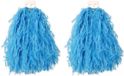 Cheerball - 6x - met ringgreep - bleu - 28 cm - pompon - Cheerleader verkleed accessoires