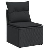 VidaXL 10-delige Loungeset met Kussens Poly Rattan Zwart