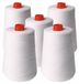 Fil polyester, 5 bobines, blanc, très résistant, pour machines à coudre sacs