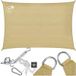 tectake® Toile d'ombrage rectangulaire Sunny - 3 x 5 m - Toile d'ombrage extra robuste en HDPE 185 g/m² - Protection UV 50+ - Résistant aux intempéries et à la déchirure - Parasol pour jardin, balcon, terrasse - Parasol avec matériel de fixation -