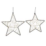 Anna's Collection Verlichte sterren - 2x - warm wit - 26 en 36 cm - LED verlichting - binnen gebruik