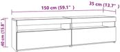 vidaXL TV-meubel met LED-verlichting, 2 stuks, 75x35x40 cm, betongrijs