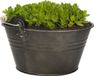 Mega Collections Plantenpot/bloempot - Zink - Donkergrijs - D23 x H12 cm