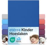 etérea Jersey Hoeslaken 80x160 - 80x180 cm Oekotex Made in Green - 100% katoen - Blauw