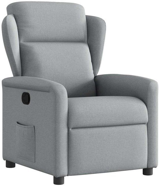 vidaXL Fauteuil verstelbaar stof lichtgrijs