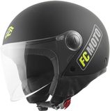 FC-Moto Square-RS Jethelm Zwart Mat/geel XS