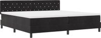 vidaXL LED Boxspringbed met Matras Zwart 200 x 200 cm Fluweel