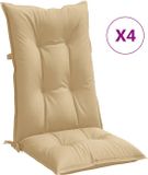 vidaXL Stoelkussens Hoge Rug 120x50x7 cm Stof Gemêleerd Beige - Set van 4