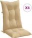 vidaXL Stoelkussens Hoge Rug 120x50x7 cm Stof Gemêleerd Beige - Set van 4