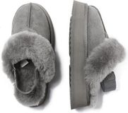 EVERAU Australia Dames Wagtail Slippers Met Afneembare Riem Grijs Suède Maat 37