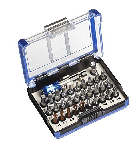 kwb Bit-Box - 32-dlg. slagvaste bits, roestvrij stalen bits, torsiebits en standaard bits incl. snelwisselbithouder met magneet en adapter