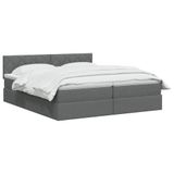 vidaXL Opbergbed met hoofdeinde 2-persoons Donkergrijs Kunstleer