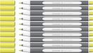 Schneider Brushpen Paint-It 070 Premium penseelstiften met flexibele punt en heldere kleuren voor kalligrafie, handlettering en meer, 10 stuks pastellimoen