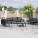 vidaXL Tuinbank Set 8-delig Antraciet Staal