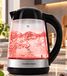 GOURMETmaxx Bouilloire en verre avec éclairage LED, 1,7 L, 2200 W et affichage numérique de la température – Noir/Argent (Produit de second choix)