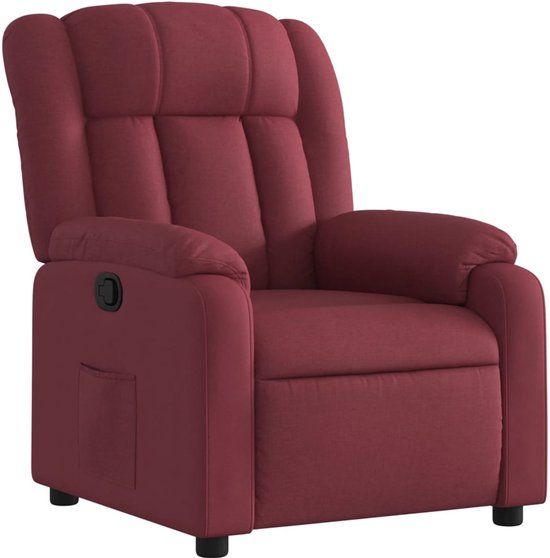 vidaXL Fauteuil verstelbaar stof wijnrood