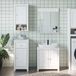 Maison Exclusive - Ensemble de meubles de salle de bains 4 pièces BERG, blanc, en pin massif