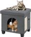 Shenzhen Haorui Industrial Technology Co., Ltd. Chat - Meuble pour chat - Boîte à litière pour chat - Maison de litière pour chat - Meuble pour litière pour chat - Armoire pour chat - Gris - Bois