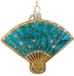Vondels Ornament glass Van Gogh blue almond blossom fan H10cm