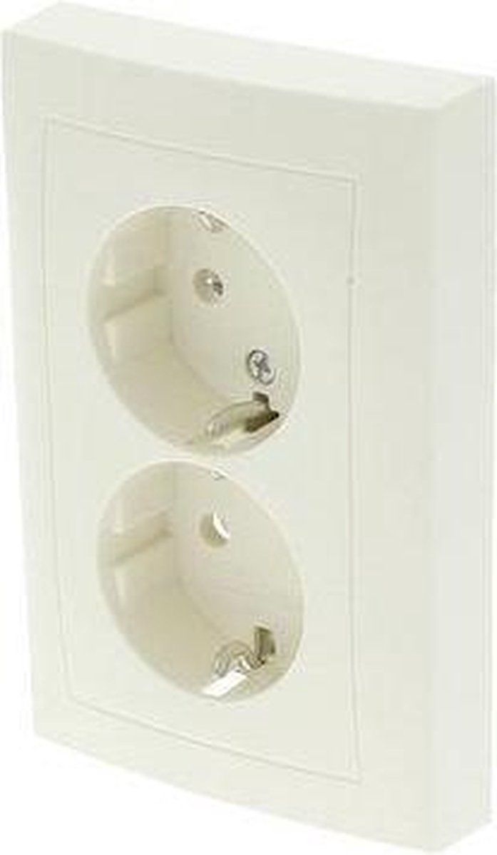 Berker S1 Inbouw Stopcontact met Randaarde - 2-voudig - Crème | 8711332172526
