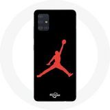 Maniacase Etui voor Samsung Galaxy A71 Air Jordan Logo Red