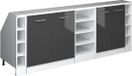 Vicco Rion Set de rangement pour mur incliné – 210 cm Set de 5 corps de meuble Profondeur 60 cm Anthracite Brillant