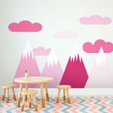 Ambiance Sticker Muurstickers voor kinderen - Babykamerdecoratie - Gigantische muursticker voor kinderen, Scandinavische bergen, SHAKA - 60x90cm