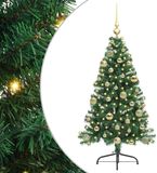 vidaXL - Kunststof - Voorverlichte - Kerstboom - met - 150 - LED - Groen - 120 - cm - PVC