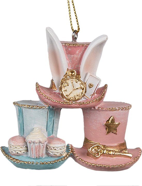 Clayre & Eef Paashanger Hoed 7 cm Roze Polyresin