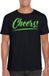 Bellatio Decorations Verkleed T-shirt voor heren - cheers - zwart - groene glitter - carnaval M