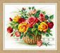 RIOLIS mand met rozen kruissteek-set, katoen, meerkleurig, 35 x 30 x 0,1 cm