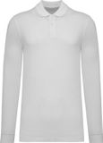 Kariban Bio180 piqué herenpolo lange mouwen K2027 - White - 4XL