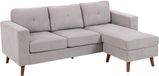 HOMCOM Hoekbank - Corduroy (100% polyester) - 192x137x84cm - Lichtgrijs