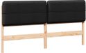 vidaXL - Gestoffeerd hoofdbord - Bruin en Zwart - 200 cm - Massief grenenhout