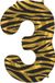 Folat Folieballon Cijfer 3 Tiger Chic - 86 cm