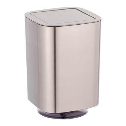 WENKO Auron Swing Cover Afvalemmer - Zilver - Kunststof