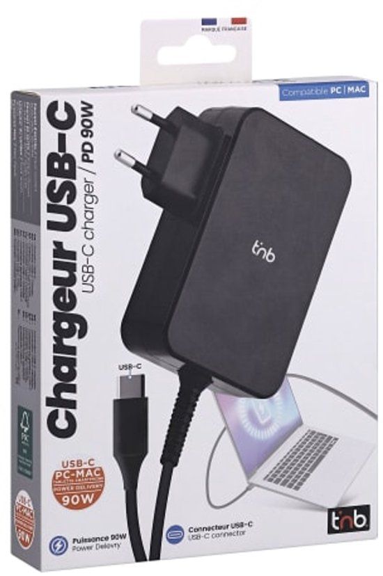 T'nB CHNBTC90W oplader voor mobiele apparatuur Universeel Zwart AC Binnen