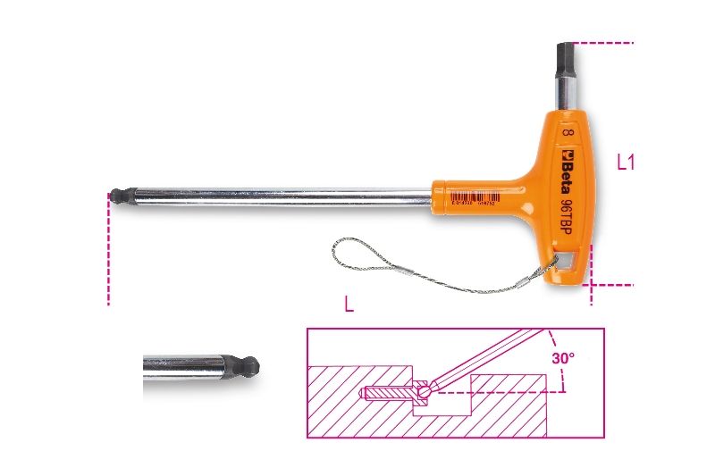 Beta 96Tbp-Hs 5-Zeskant Stiftsleutel Kogelkop - 000964688