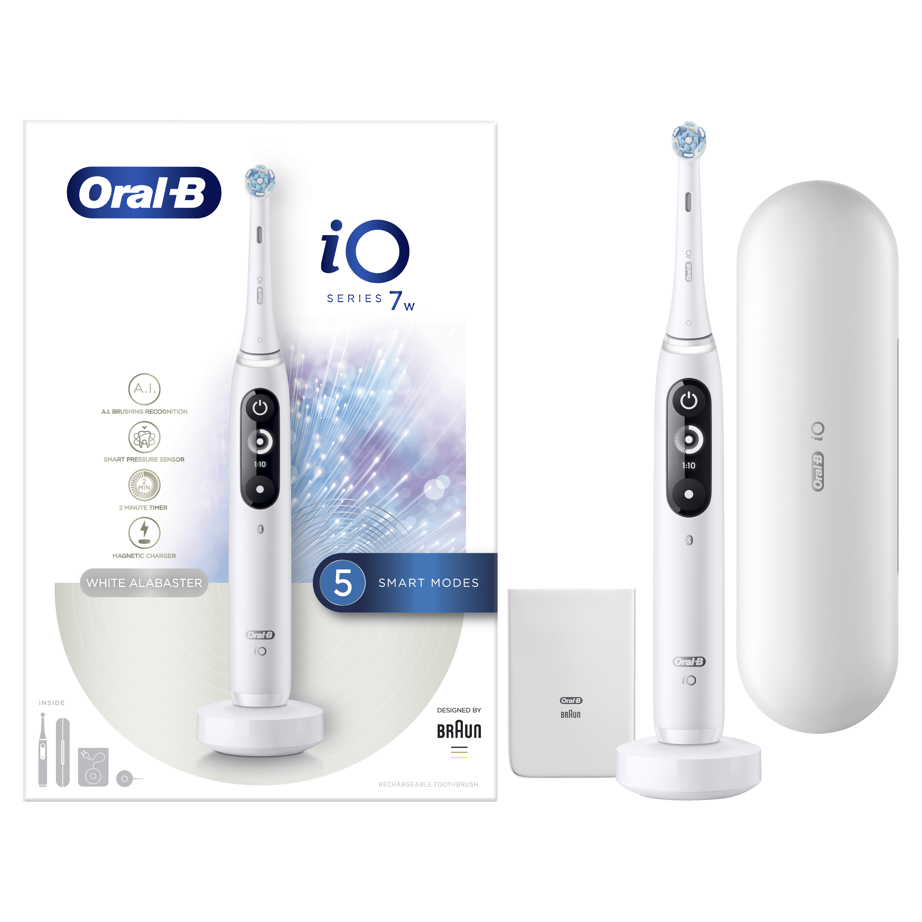 Oral-B iO - 7w - Elektrische Tandenborstel Wit Powered By Braun