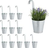 Merkloos Relaxdays Hangpotten - Set van 12 - Metaal - Verzinkt - Zilver