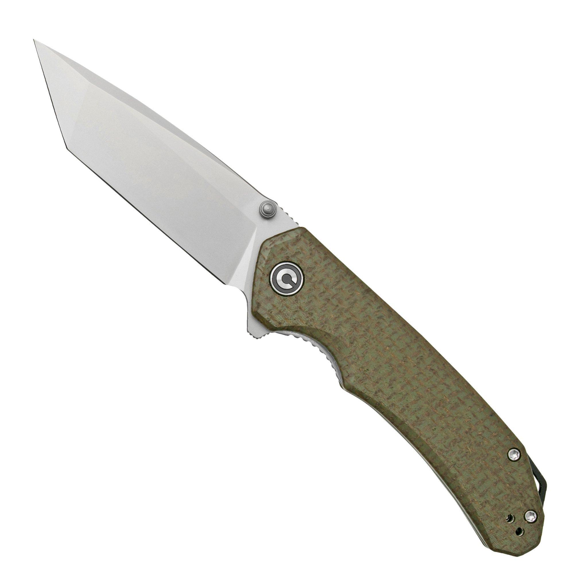 Civivi Brazen C2023F Tanto, Green Coarse Micarta zakmes