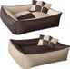BedDog® MAX QUATTRO 4in1 hondenmand, vierkant hondenkussen, grote hondenbed, hondensofa, hondenhuis, afneembare hoes, wasbaar, maat M, MELANGE (beige/bruin)