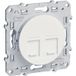 Schneider Electric Odace, Prise Double RJ45 Blanc, Grade 3 (Multimédia) Cat. 6 STP, à Vis (S520486)