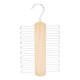 Amazon Basics Stropdas- en riemhouder, hout, met 20 stangen, 2 stuks in 1 verpakking, natuur