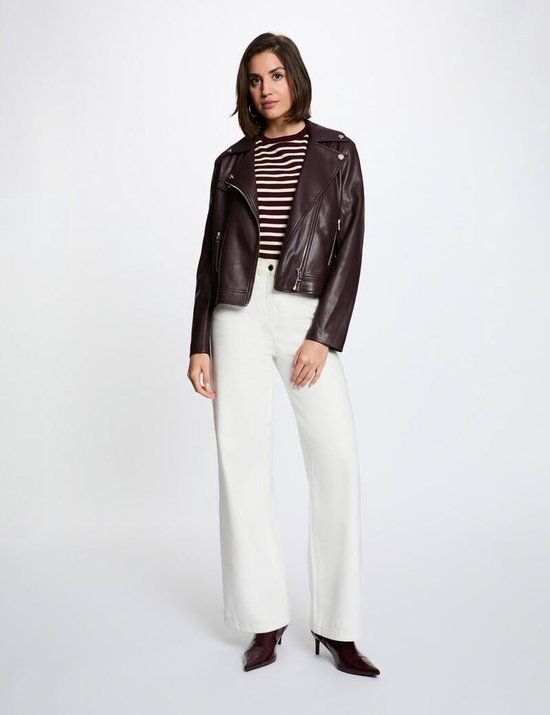 Morgan - Fitted faux leather Jacket 262-Geff Bordeaux