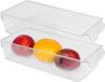 Urban Living panier/bac organisateur de réfrigérateur - 2x - transparent - plastique - L32 x l15 x H7cm